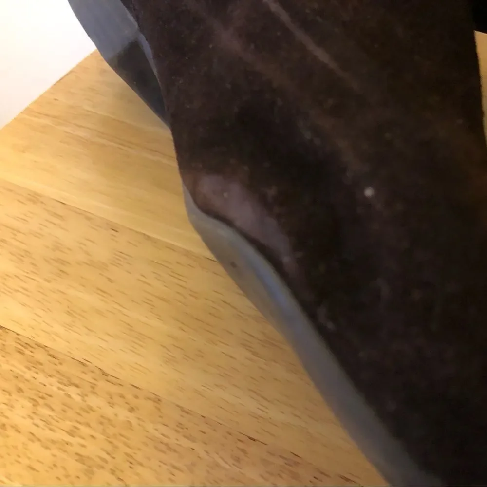 White Mountain Low Heel Dark Brown Knee-High Suede Boots (7.5)